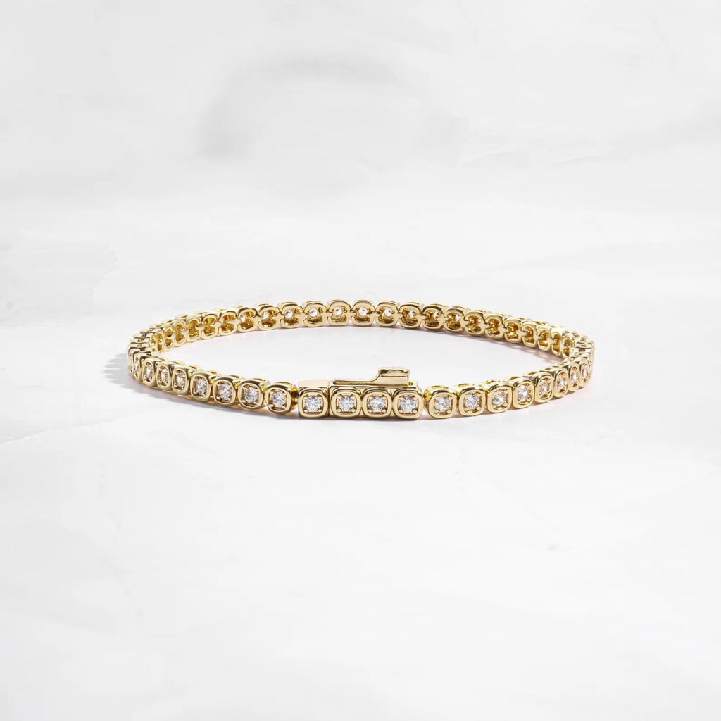 Handmade Tennis Bracelet, Gold Tennis Bracelet, Cubic Zirconia Tennis Bracelet, Dainty Bracelet, Diamond Bracelet, Gift