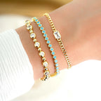 Turquoise Tennis Bracelet, Turquoise Jewelry, Gemstone Bracelet, Gift for Her, Gold Bracelet, Silver Bracelet, Turquoise