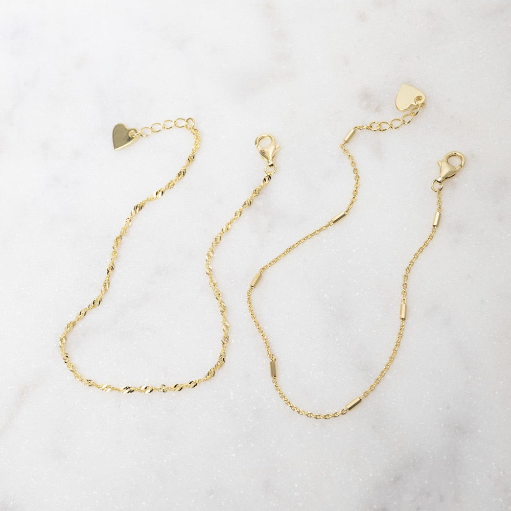 Two Delicate Bracelets Set, Dainty Bracelet Set, Two Minimalist Bracelets, Delicate Bracelet, Gift for her, Gold