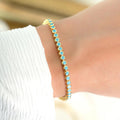 Turquoise Tennis Bracelet, Turquoise Jewelry, Gemstone Bracelet, Gift for Her, Gold Bracelet, Silver Bracelet, Turquoise