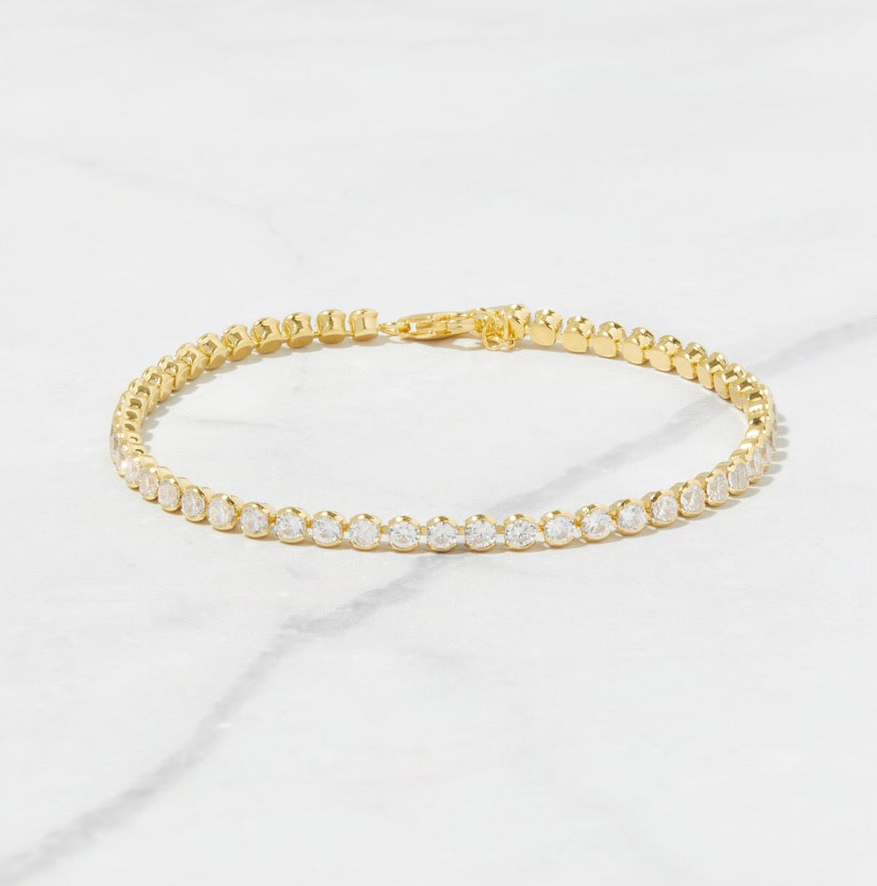 Tennis Bracelet, Gold Tennis Bracelet, Cubic Zirconia Tennis Bracelet, Dainty Bracelet, Diamond Bracelet, Gift for Her