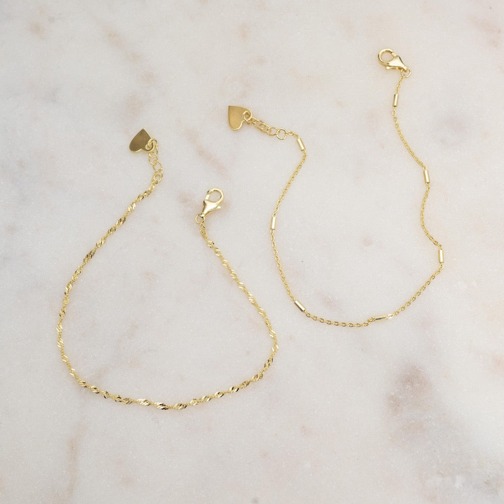 Two Delicate Bracelets Set, Dainty Bracelet Set, Two Minimalist Bracelets, Delicate Bracelet, Gift for her, Gold
