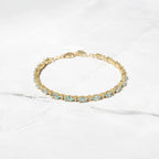 Aquamarine and CZ Bracelet, Tennis Bracelet, March Birthstone, Aquamarine Bracelet, Aquamarine Jewelry