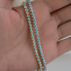 Turquoise Tennis Bracelet, Turquoise Jewelry, Gemstone Bracelet, Gift for Her, Gold Bracelet, Silver Bracelet, Turquoise